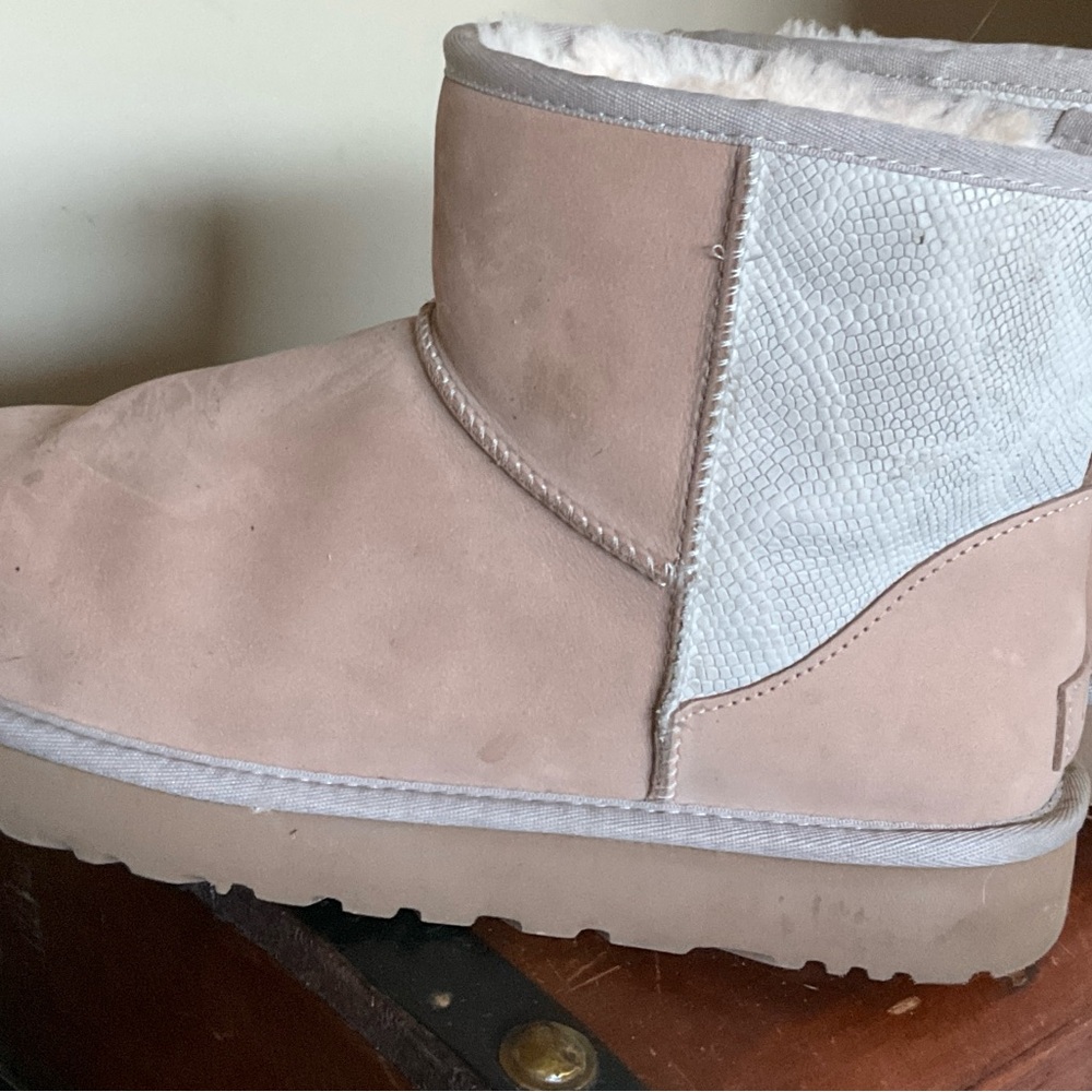 UGG Beige and White Boots